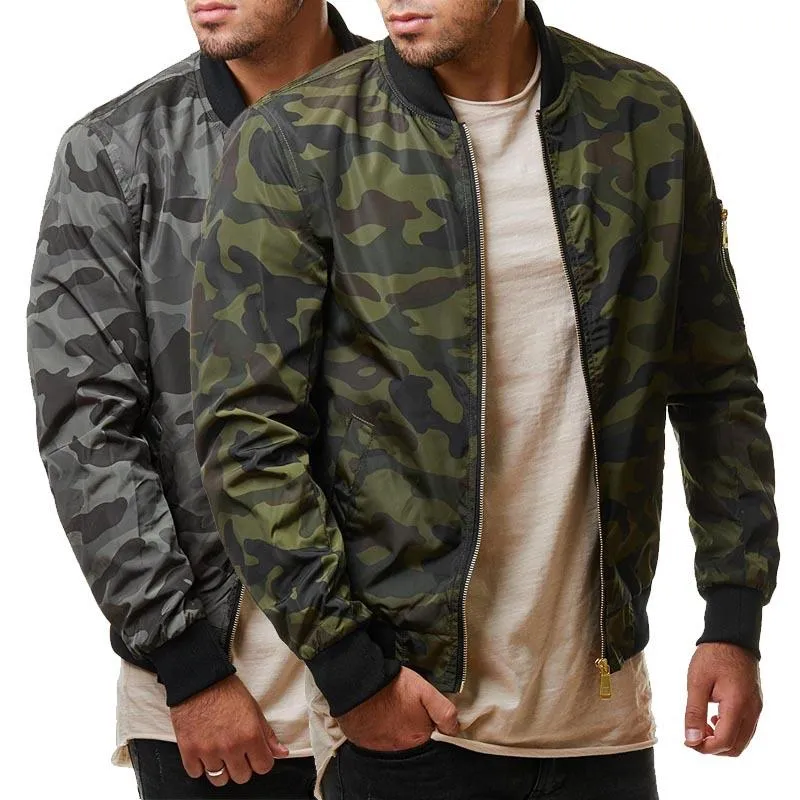 Men's Autumn Camouflage Bomber | Plus Size