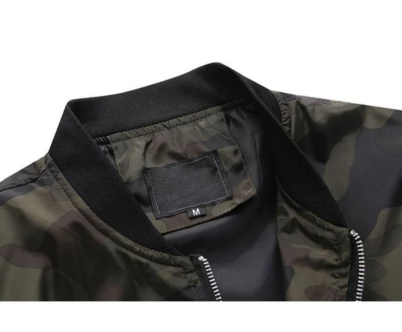 Men's Autumn Camouflage Bomber | Plus Size