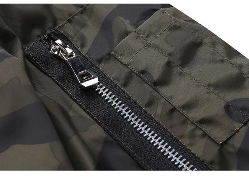 Men's Autumn Camouflage Bomber | Plus Size