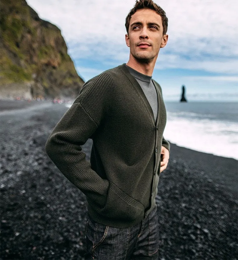 Men's Autumn Casual Cotton Buttoned Cardigan