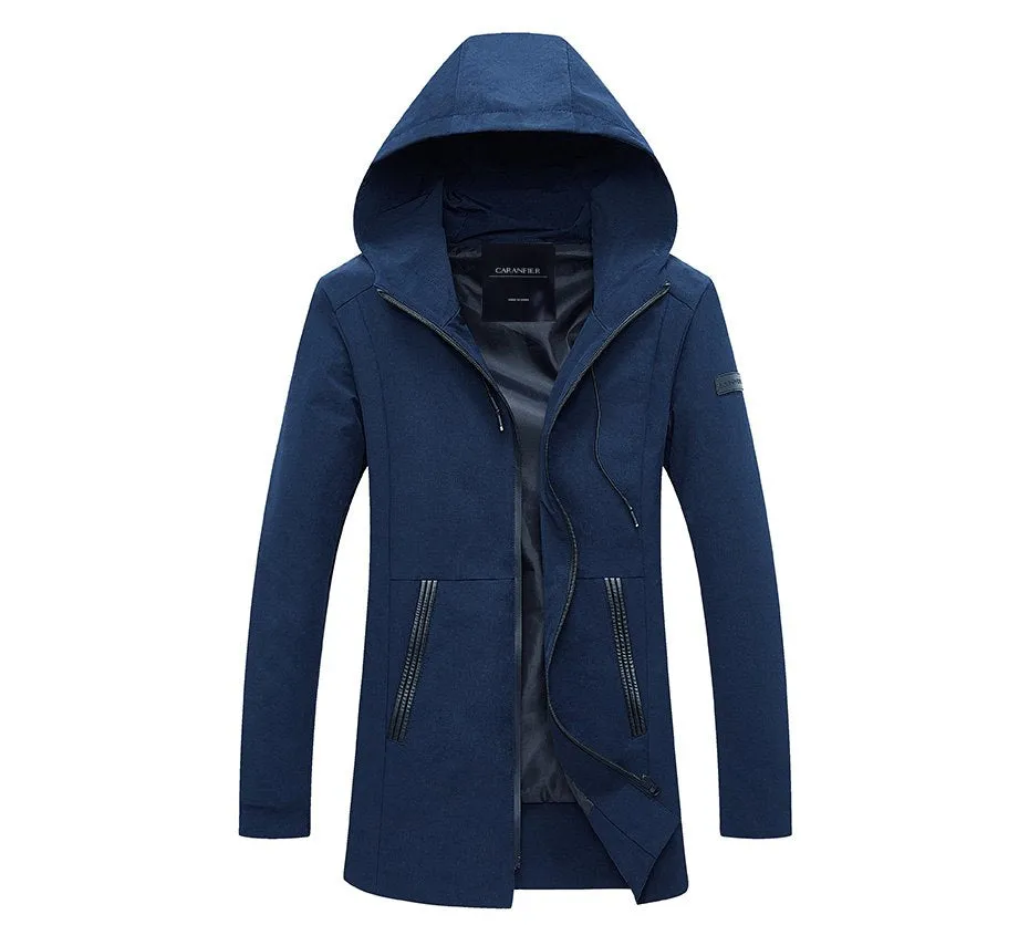 Men's Autumn Casual Hooded Long Coat | Men's Windbreaker