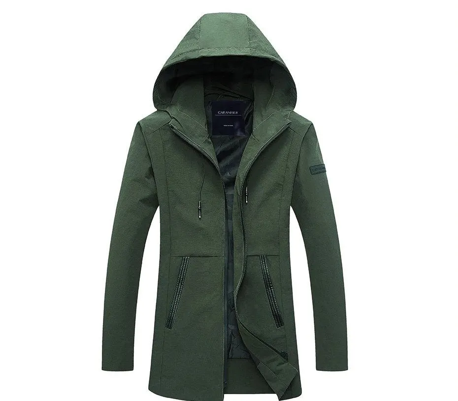 Men's Autumn Casual Hooded Long Coat | Men's Windbreaker