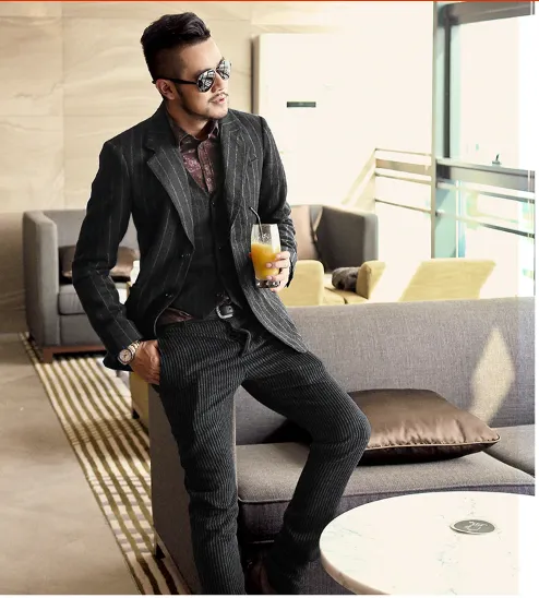 Men's Autumn Casual Suit Woolen Stretch Business Jacket