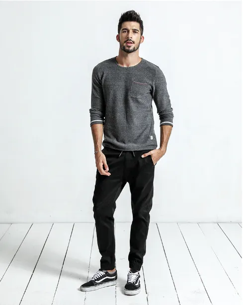Men's Autumn Plus Size Pocket Slim Sweater