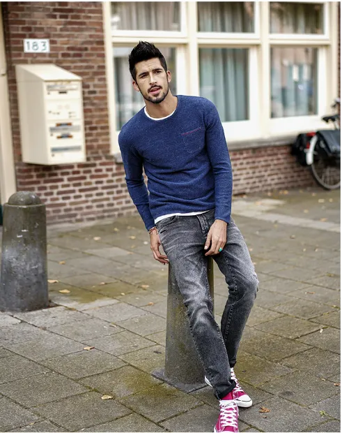 Men's Autumn Plus Size Pocket Slim Sweater