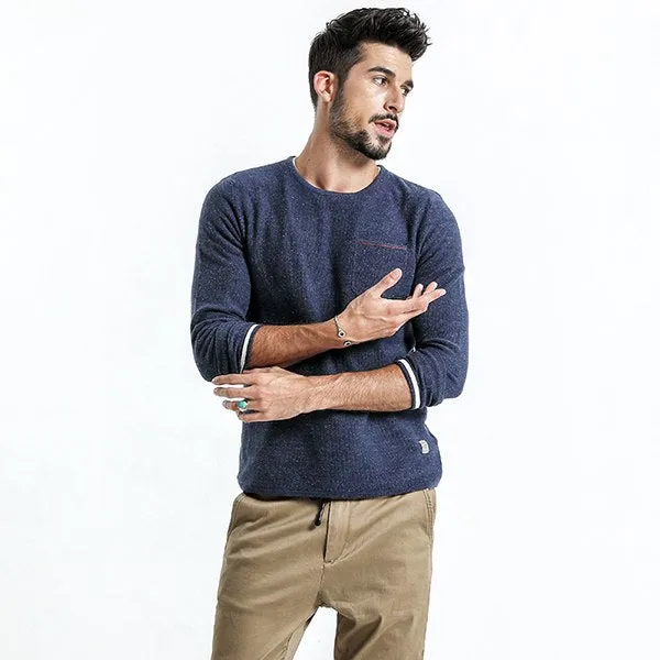 Men's Autumn Plus Size Pocket Slim Sweater