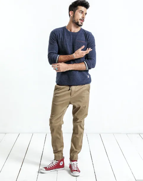 Men's Autumn Plus Size Pocket Slim Sweater