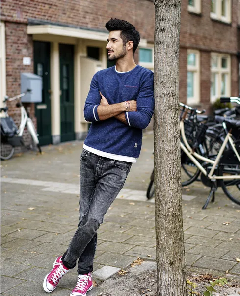 Men's Autumn Plus Size Pocket Slim Sweater