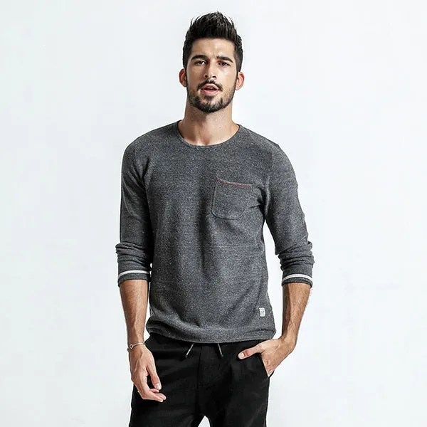Men's Autumn Plus Size Pocket Slim Sweater