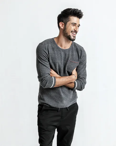 Men's Autumn Plus Size Pocket Slim Sweater