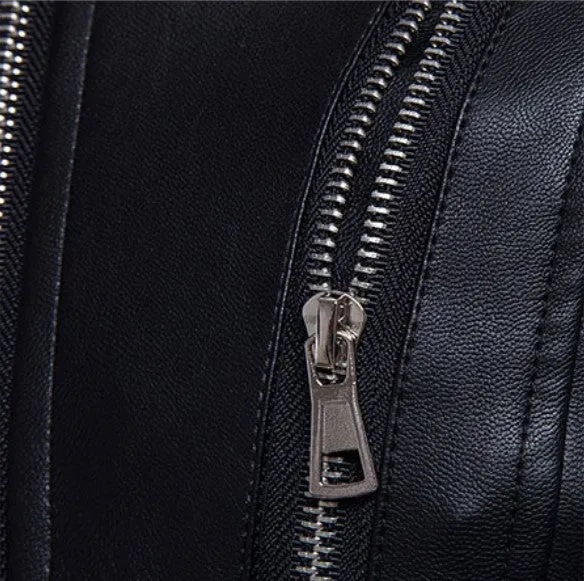 Men's Autumn PU Leather Slim Motorcycle Jacket
