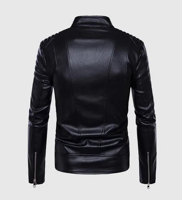 Men's Autumn PU Leather Slim Motorcycle Jacket