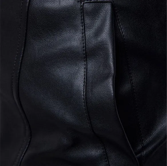 Men's Autumn PU Leather Slim Motorcycle Jacket