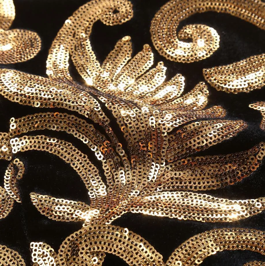 Men's Autumn Velvet Lapel Blazer Decorated With Golden Sequins