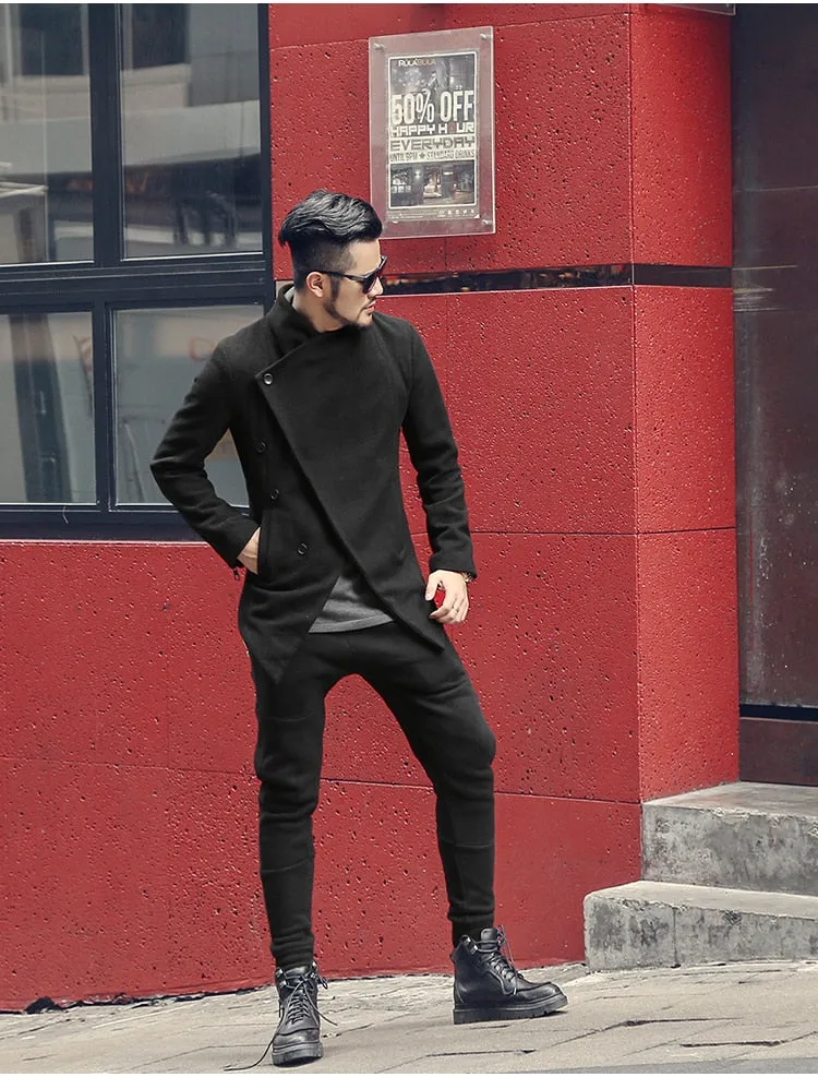 Men's Autumn/Winter British Style Woolen Slim Coat