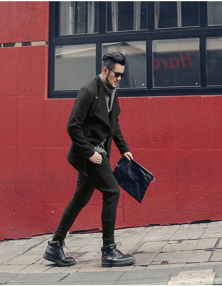 Men's Autumn/Winter British Style Woolen Slim Coat