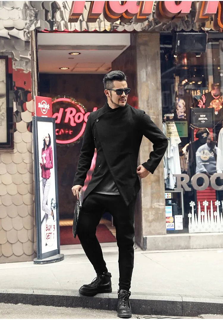 Men's Autumn/Winter British Style Woolen Slim Coat