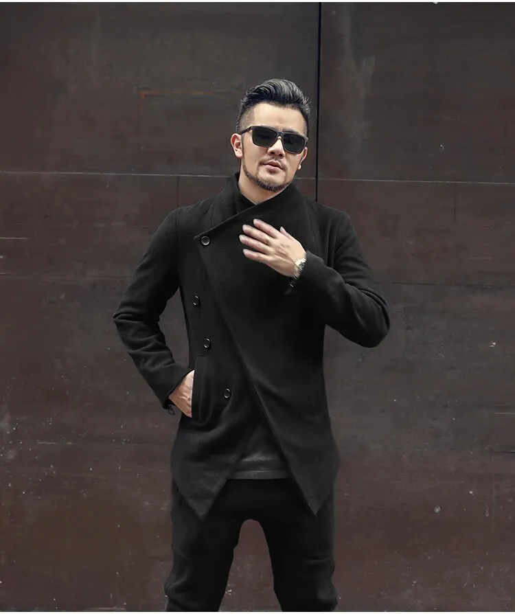 Men's Autumn/Winter British Style Woolen Slim Coat