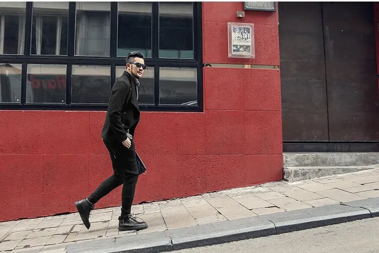 Men's Autumn/Winter British Style Woolen Slim Coat