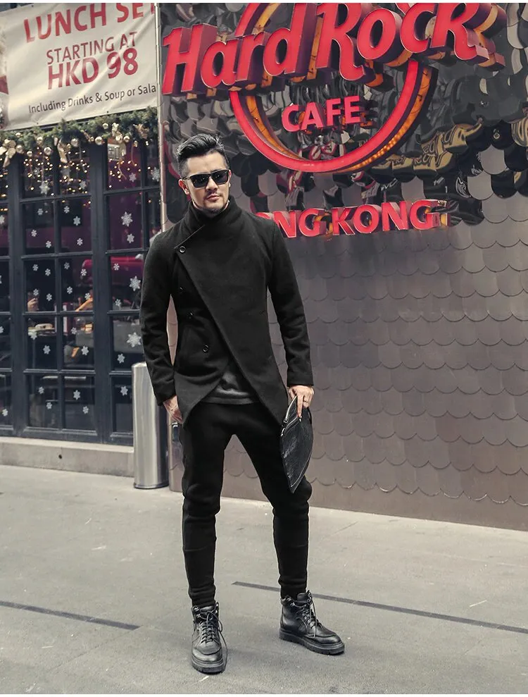Men's Autumn/Winter British Style Woolen Slim Coat