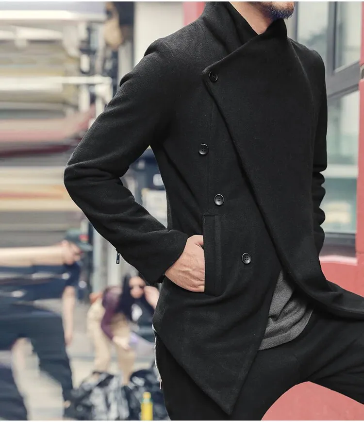 Men's Autumn/Winter British Style Woolen Slim Coat