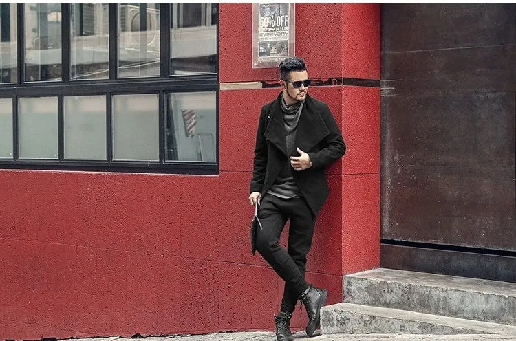Men's Autumn/Winter British Style Woolen Slim Coat