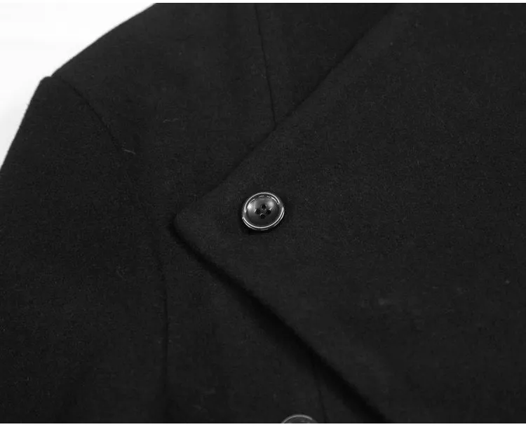 Men's Autumn/Winter British Style Woolen Slim Coat