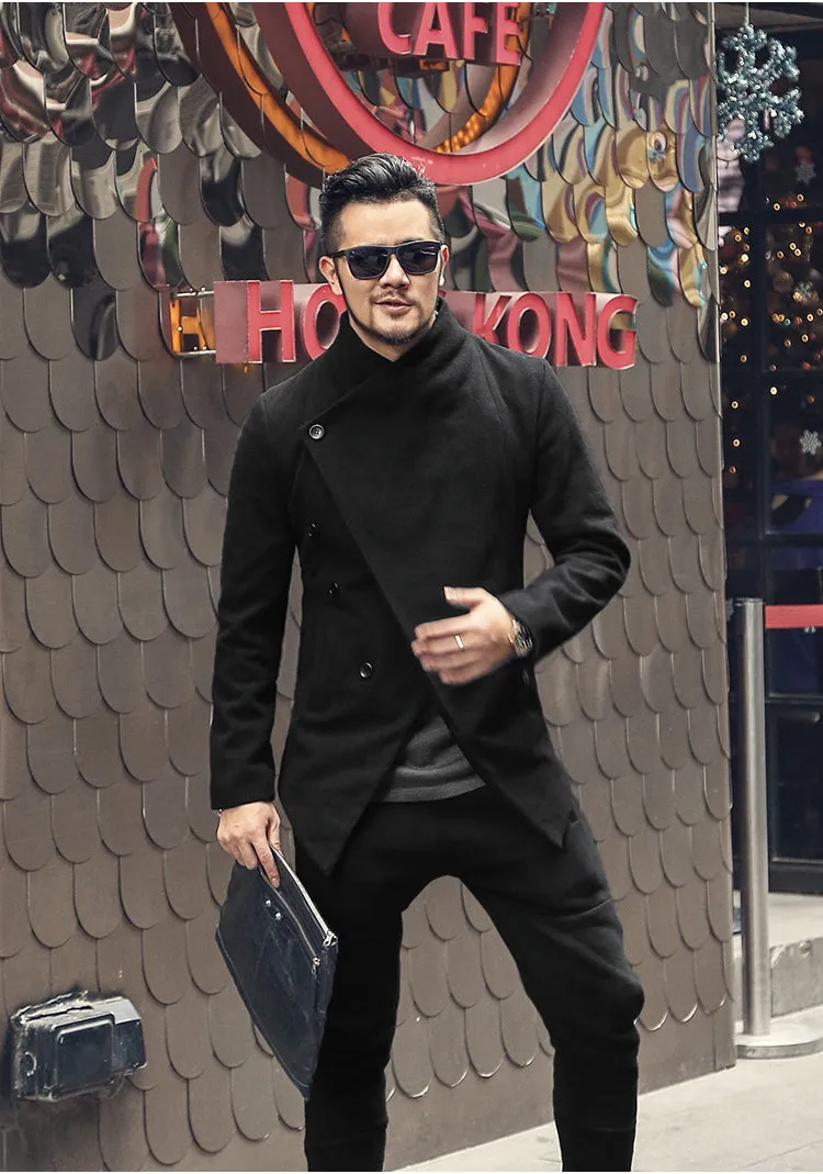 Men's Autumn/Winter British Style Woolen Slim Coat
