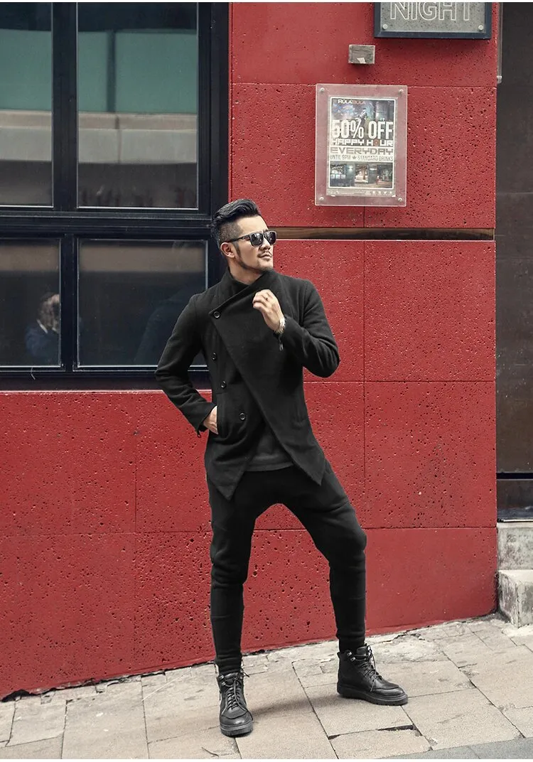 Men's Autumn/Winter British Style Woolen Slim Coat