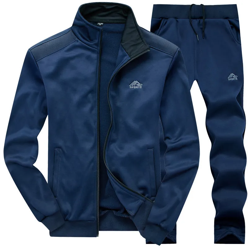 Men's Autumn/Winter Thick Fleece Tracksuit | Men's Gym Clothing