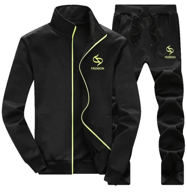 Men's Autumn/Winter Thick Fleece Tracksuit | Men's Gym Clothing
