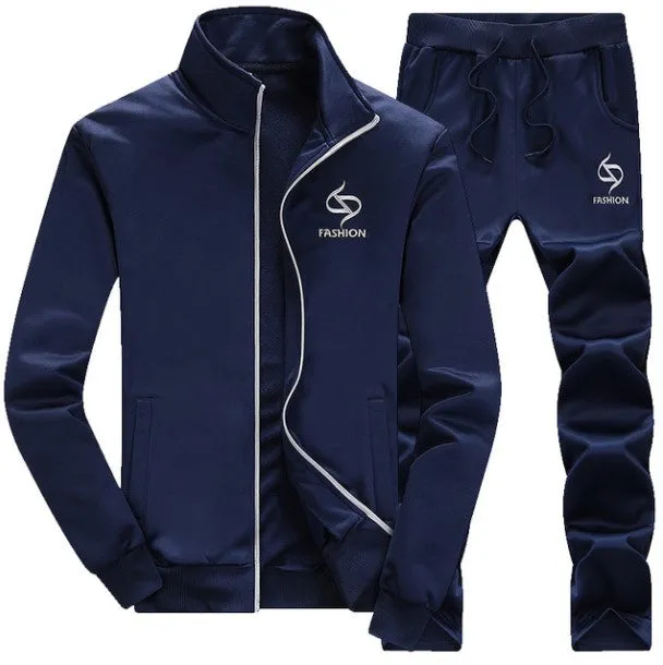 Men's Autumn/Winter Thick Fleece Tracksuit | Men's Gym Clothing