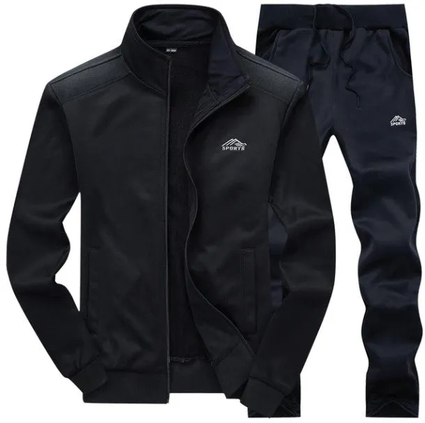 Men's Autumn/Winter Thick Fleece Tracksuit | Men's Gym Clothing