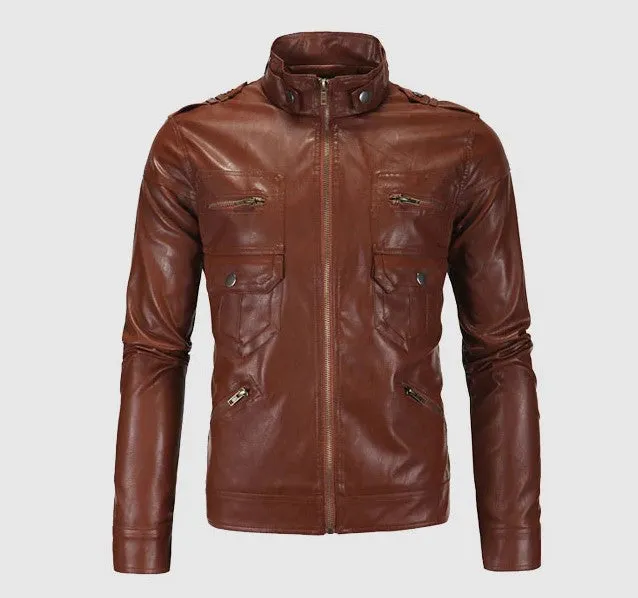 Men's Autumn/Winter Vintage PU Leather Jacket