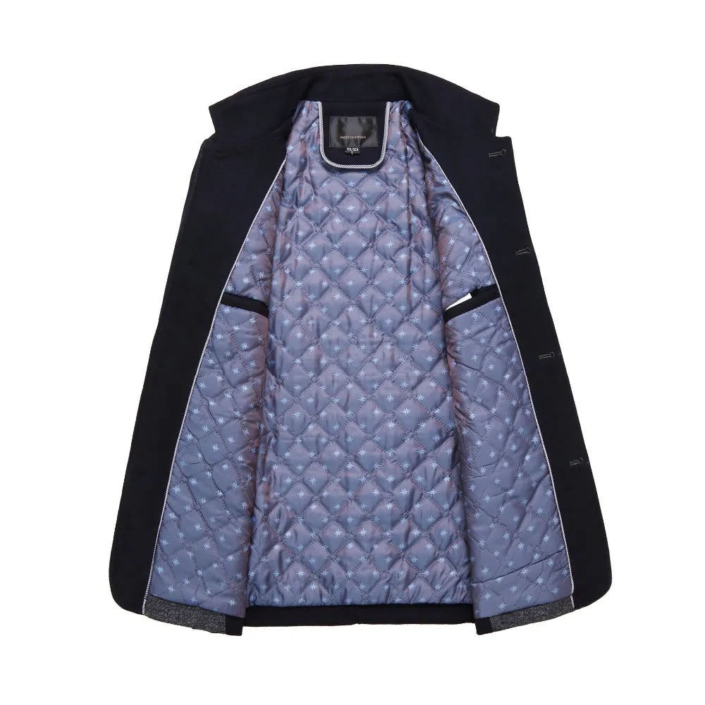 Men's Autumn/Winter Warm Woolen Jacket With Stand Collar