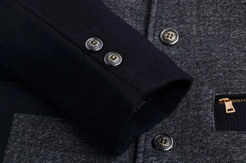 Men's Autumn/Winter Warm Woolen Jacket With Stand Collar