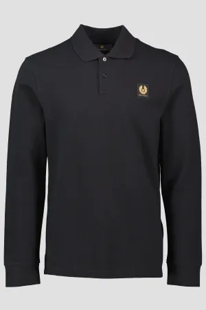 Men's Belstaff Black Long Sleeve Polo Shirt