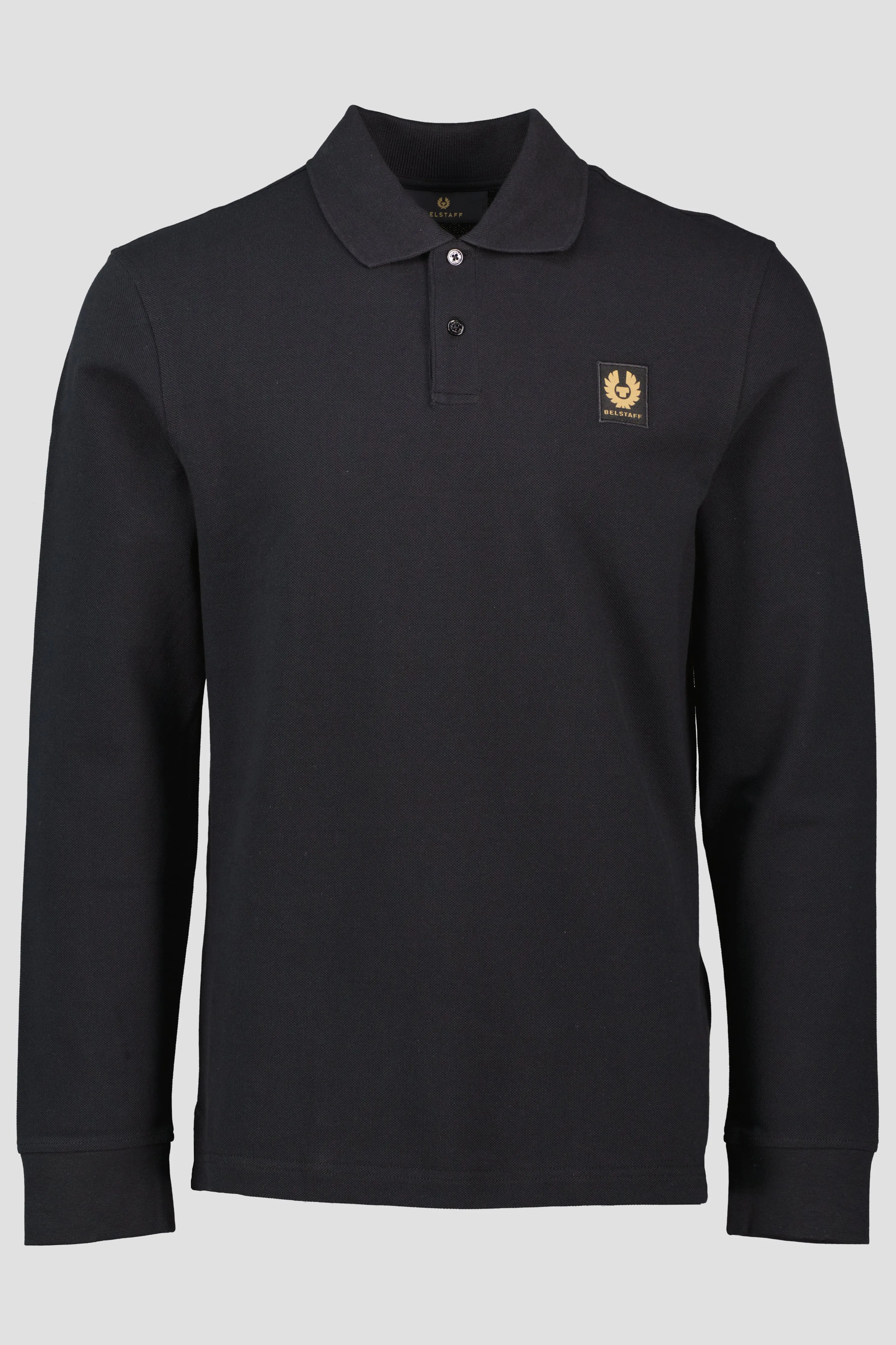 Men's Belstaff Black Long Sleeve Polo Shirt