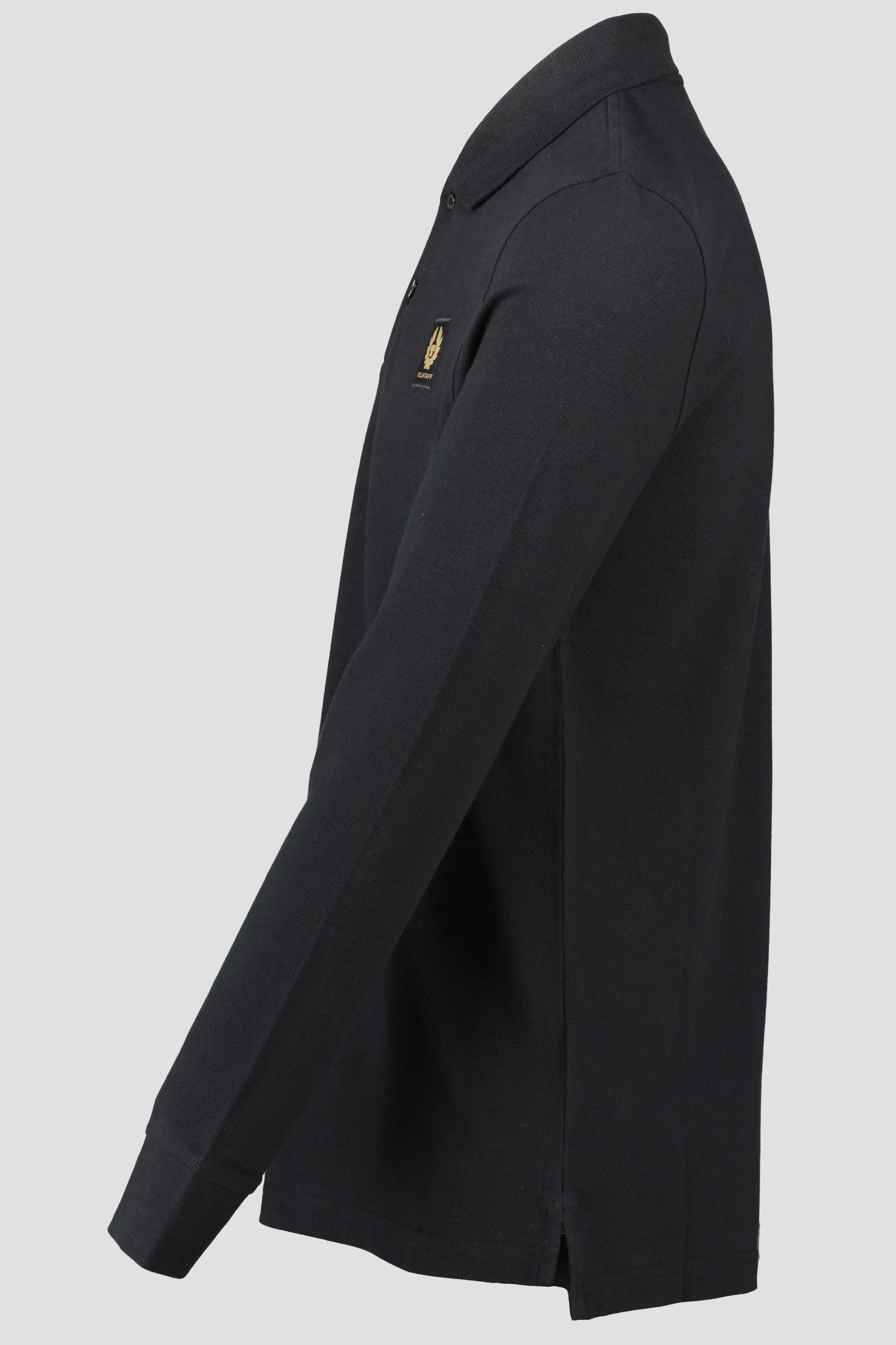 Men's Belstaff Black Long Sleeve Polo Shirt