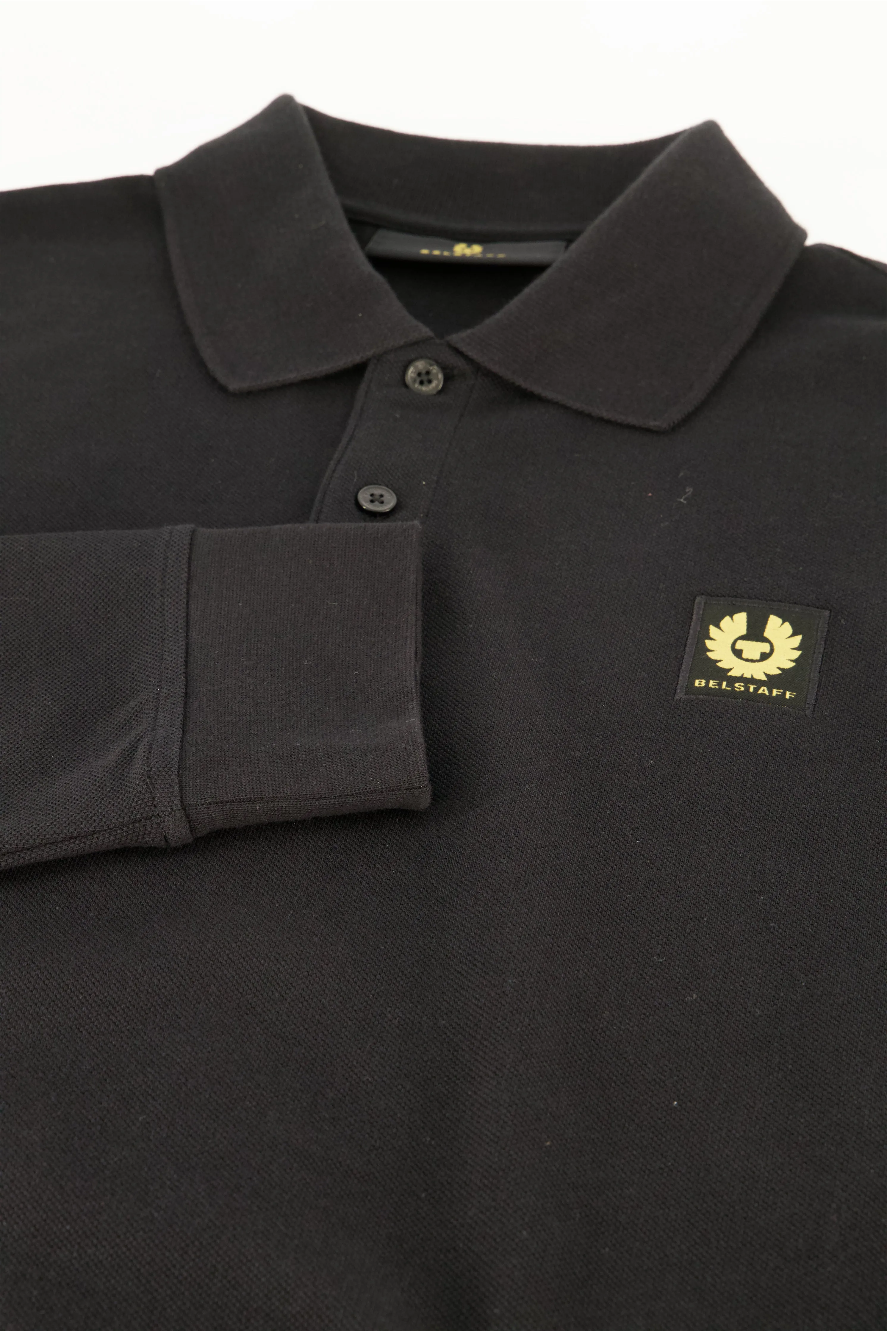 Men's Belstaff Black Long Sleeve Polo Shirt