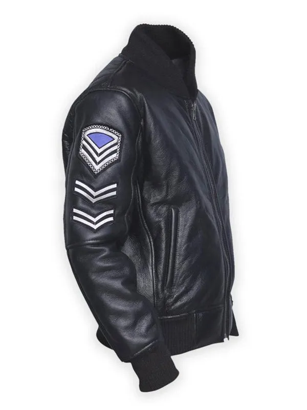 MEN’S BLACK AMERICAN FLAG LEATHER JACKET