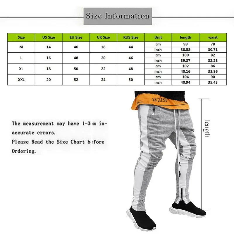 Men's Black & White Joggers Sweatpants