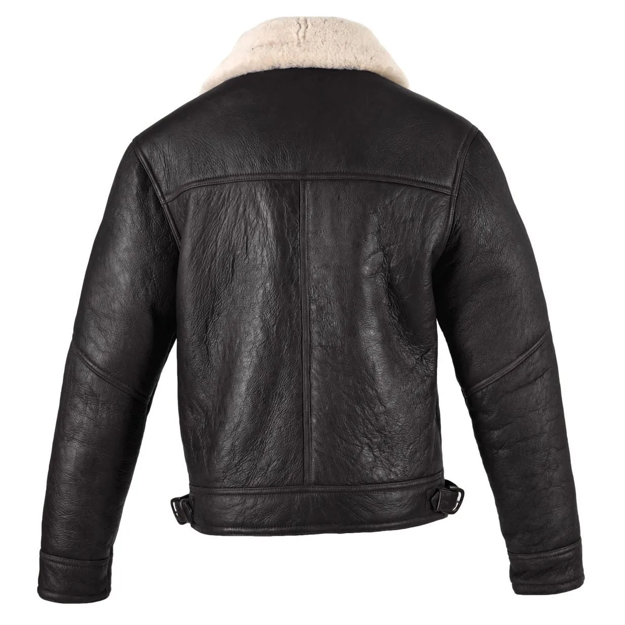 Mens Blenheim Leather Sheepskin Jacket - Dark Brown Nappa