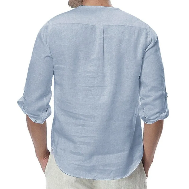 Men's Casual Cotton Solid Shirt | Plus Size