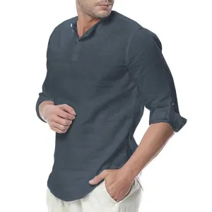 Men's Casual Cotton Solid Shirt | Plus Size