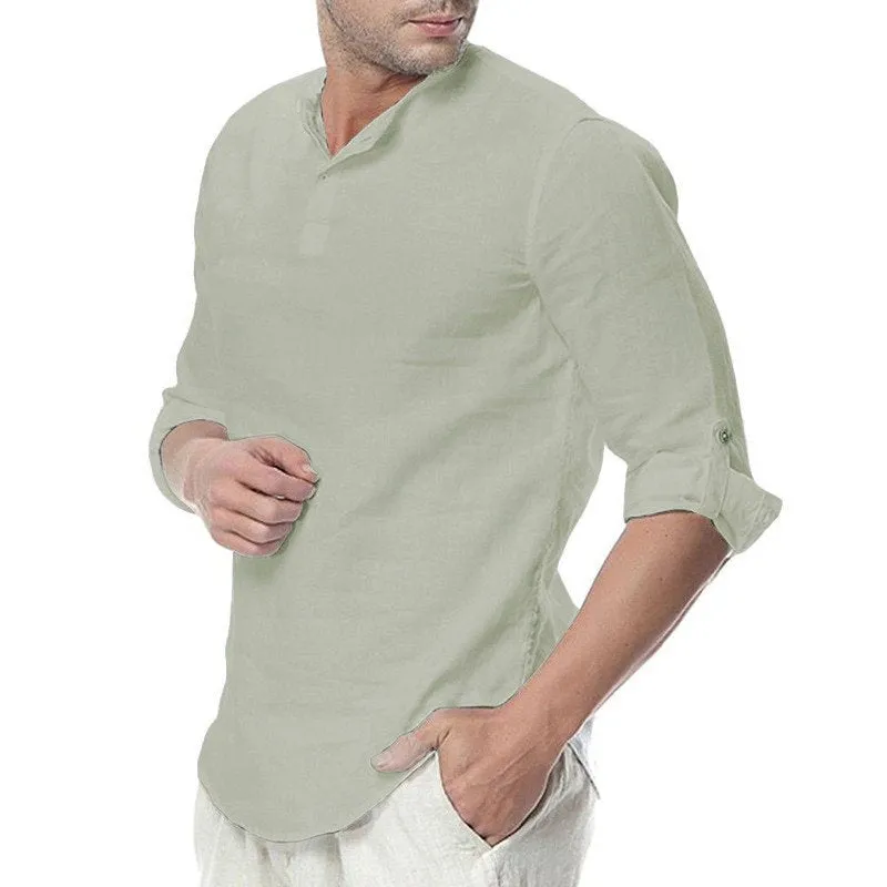 Men's Casual Cotton Solid Shirt | Plus Size