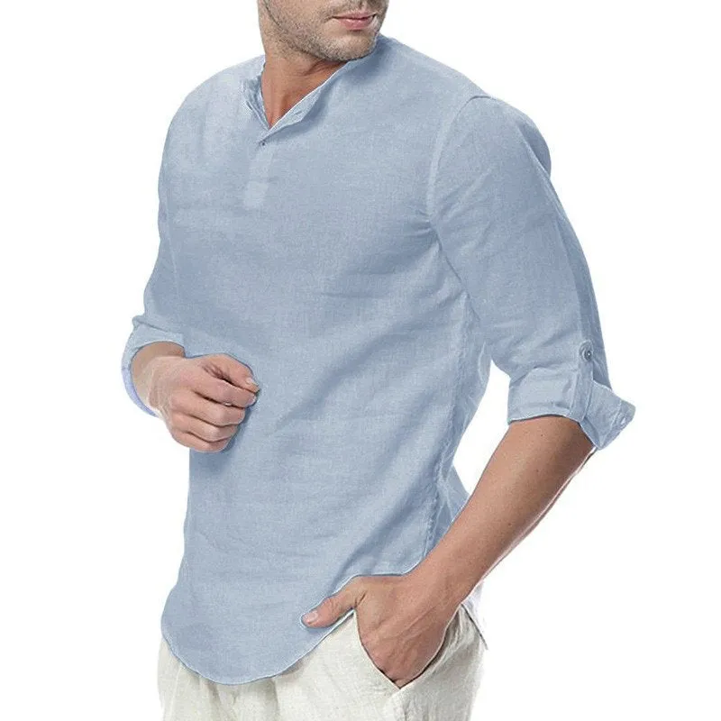 Men's Casual Cotton Solid Shirt | Plus Size