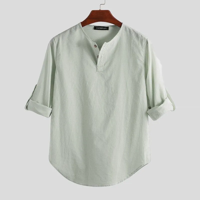 Men's Casual Cotton Solid Shirt | Plus Size