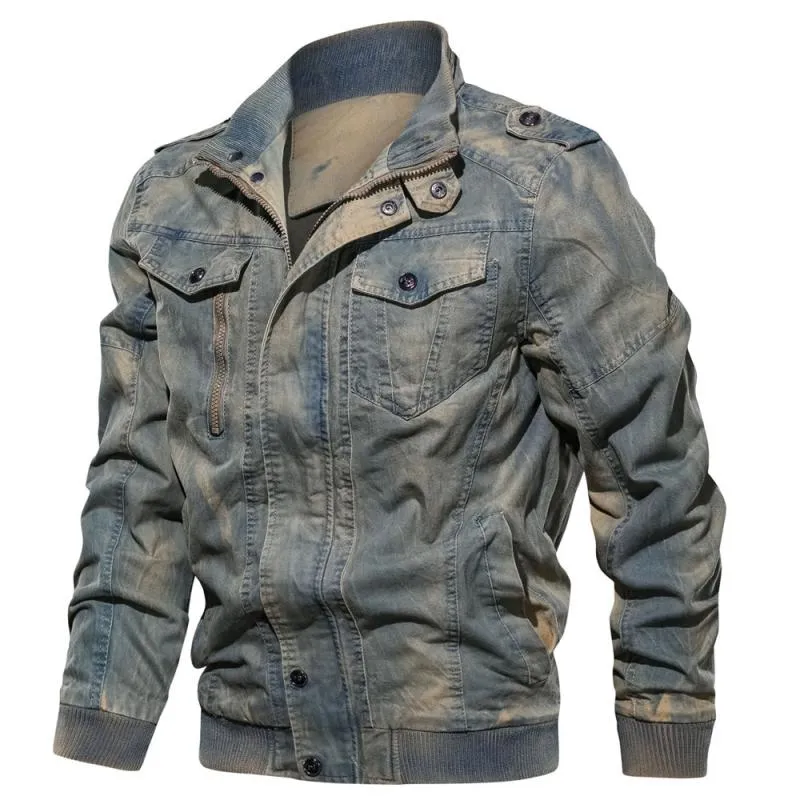 Men's Casual Denim Bomber | Plus Size