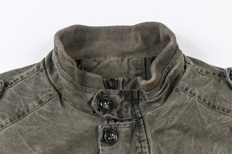 Men's Casual Denim Bomber | Plus Size